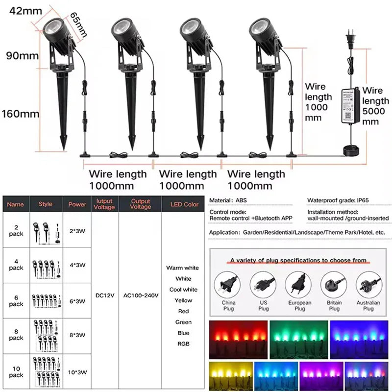 2/4/6/8PCS RGB Smart App LED Garden Lights