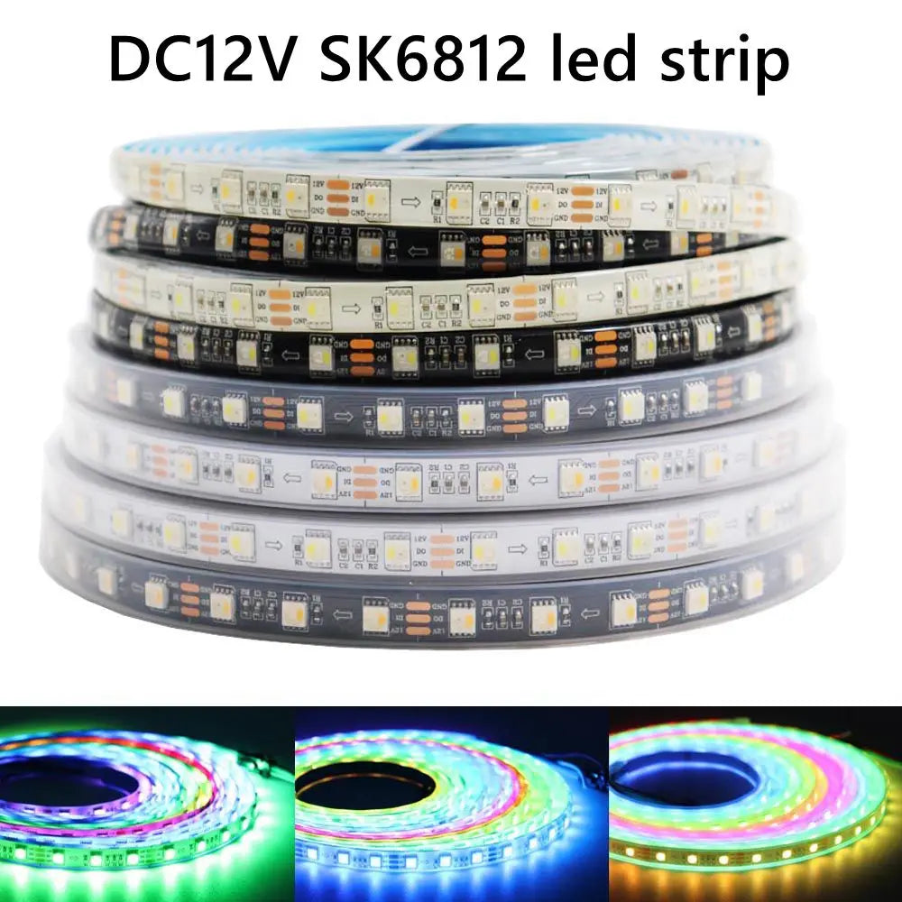 SK6812 DC12V RGBW RGBWW 5050SMD Led Strip Light One IC Drive 3Leds  4 IN 1 Smart Light