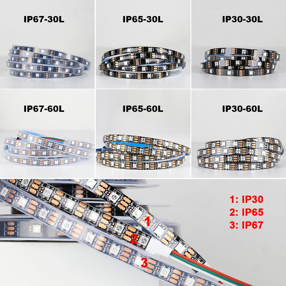 WS2812B Led Lights DC5V RGB Led Strip Light Individually Addressable