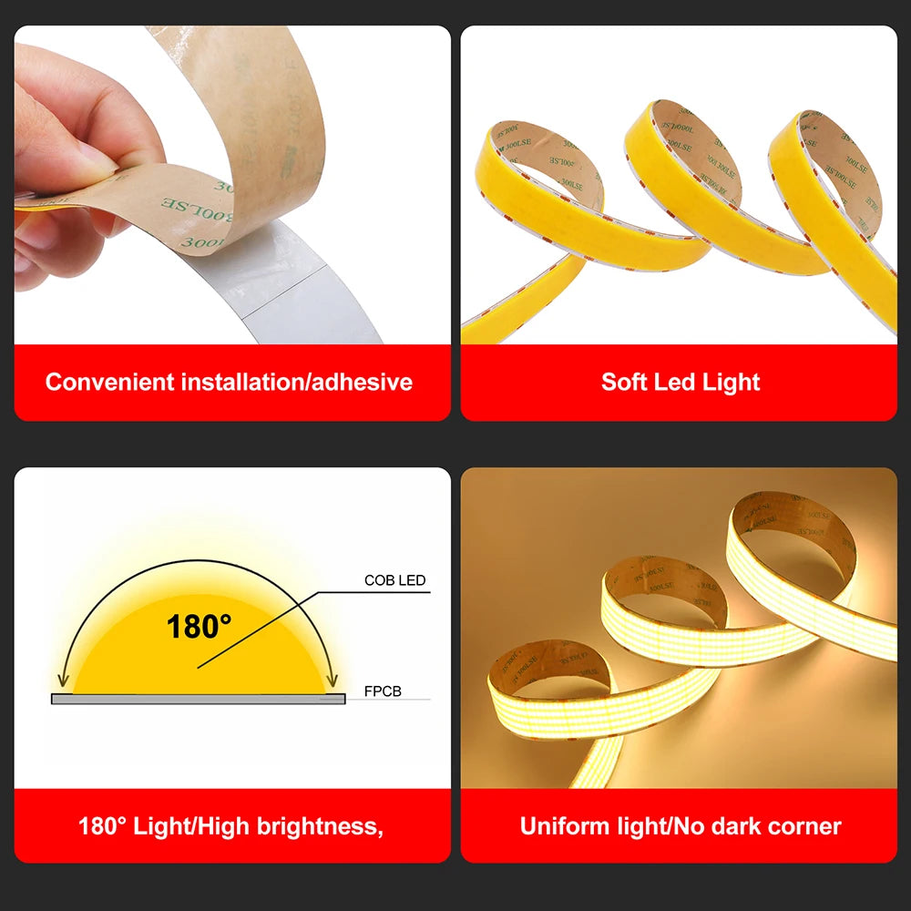 LED Strip Super Bright Flexible Tape High Density Linear Lights