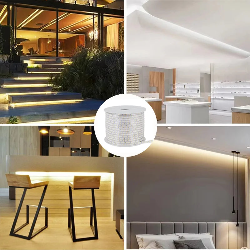 220v Led strip 2835 High Brightness 120LED/m with ON-OFF Switch