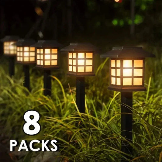 2/4/6/8Pcs Solar LED Pathway Lights Outdoor Waterproof