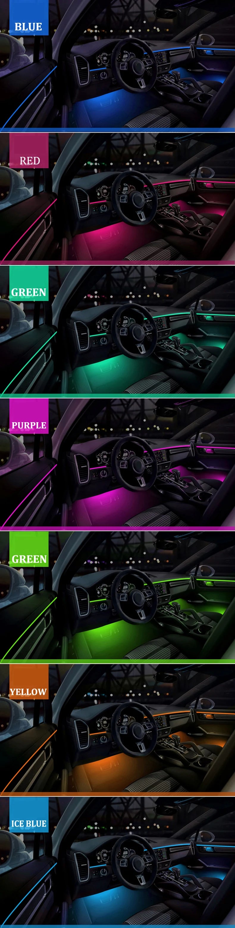 Ambient Light For Car Interior 64 Color Breathe Dashboard