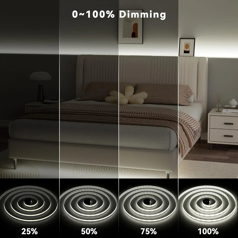 24V FCOB CCT LED Light Strip Color-Changing LED Tape