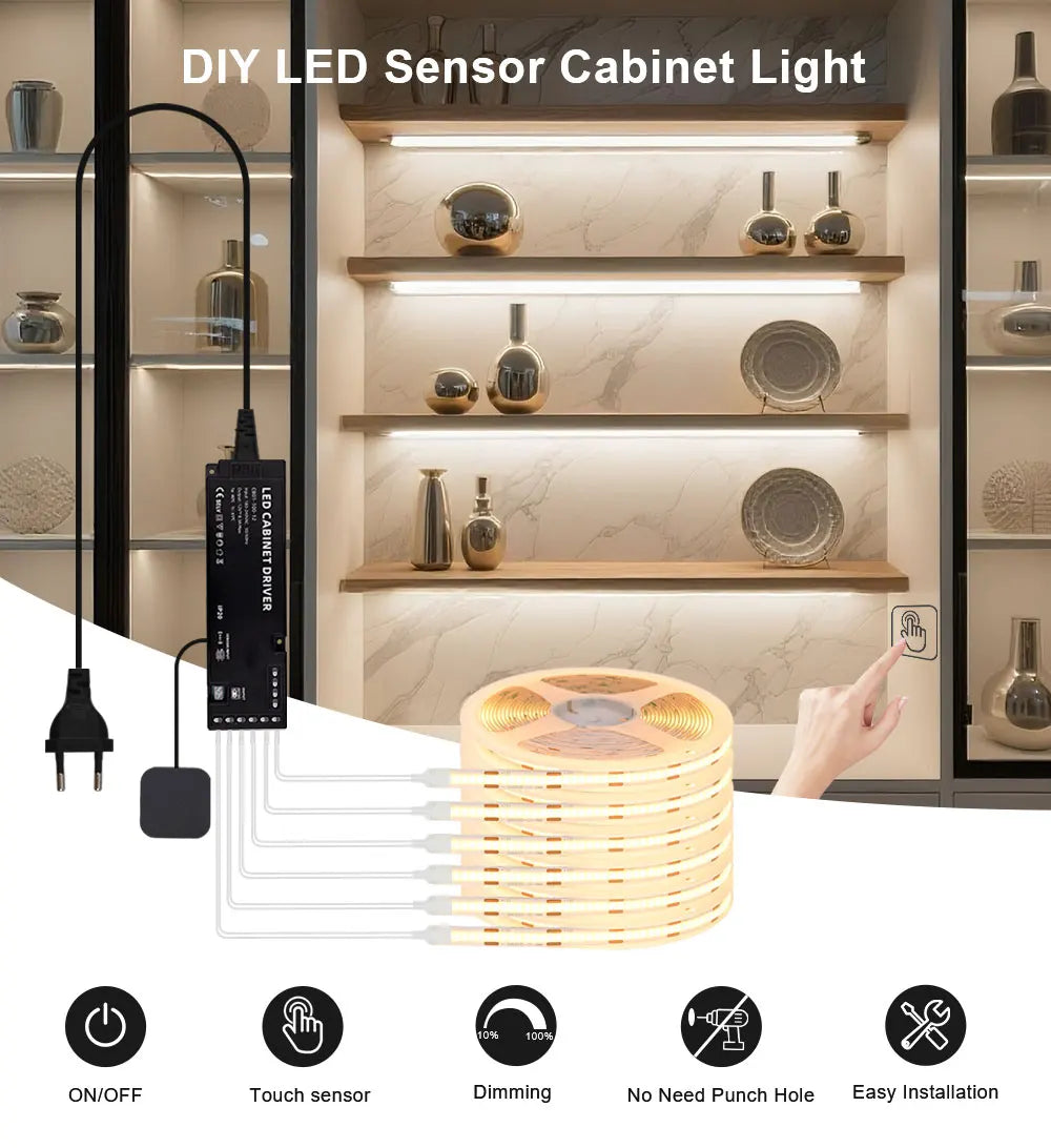 Under Cabinet COB LED Strip Light Collection Display