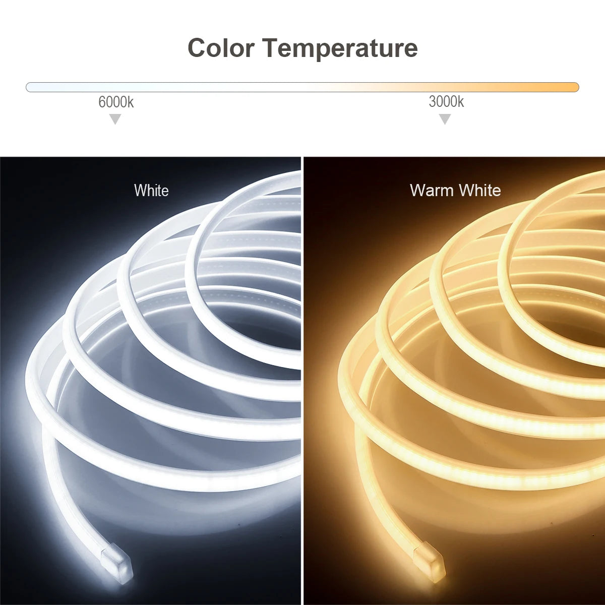 110V 220V Super Bright COB LED Strip with Switch FOB Tape Ribbon