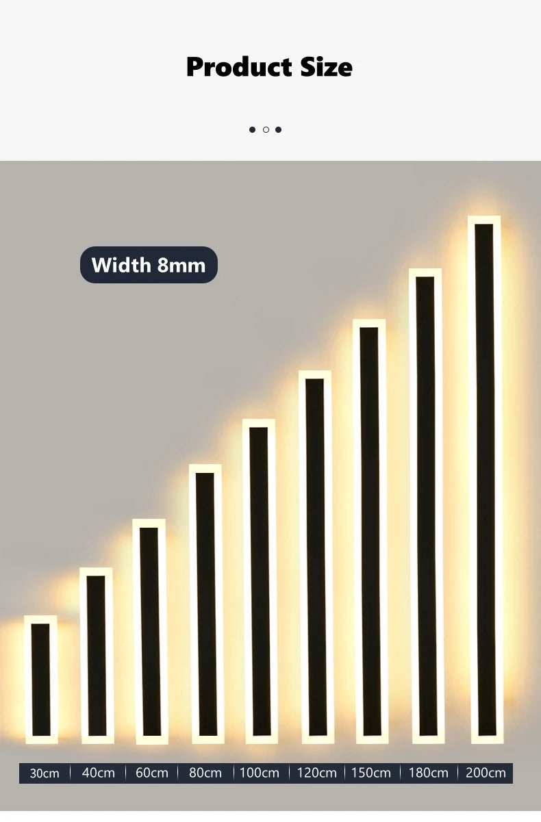 Outdoor Long Strip RGB LED Wall Lamp Remote/Tuya WiFi APP