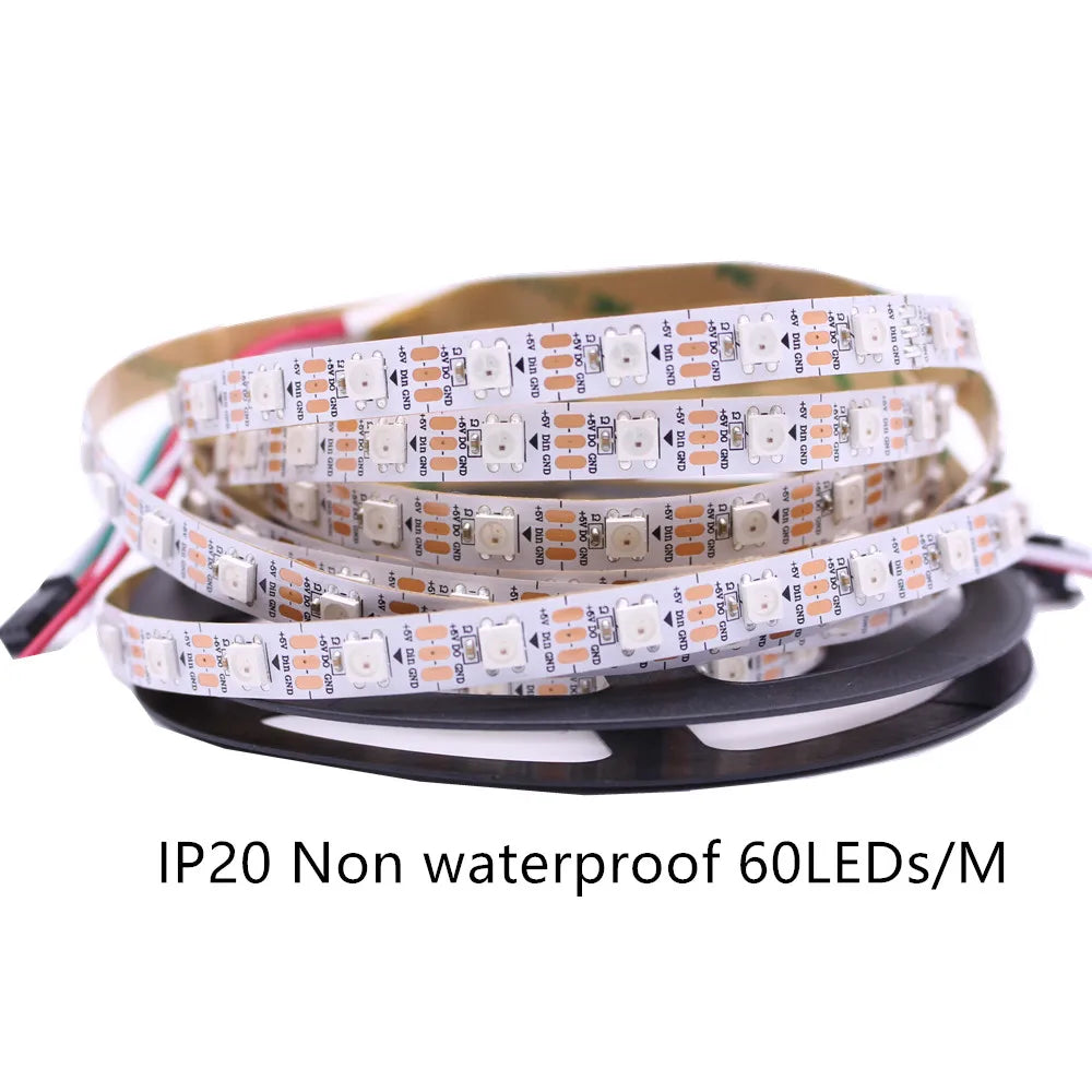 Smart Led Pixel strip Black/White PCB WS2812B/M ,IP30/IP65/IP67 DC5V
