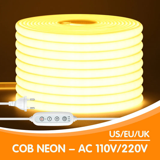 AC 220V/110V Timing Dimmable COB Neon Strip Decor