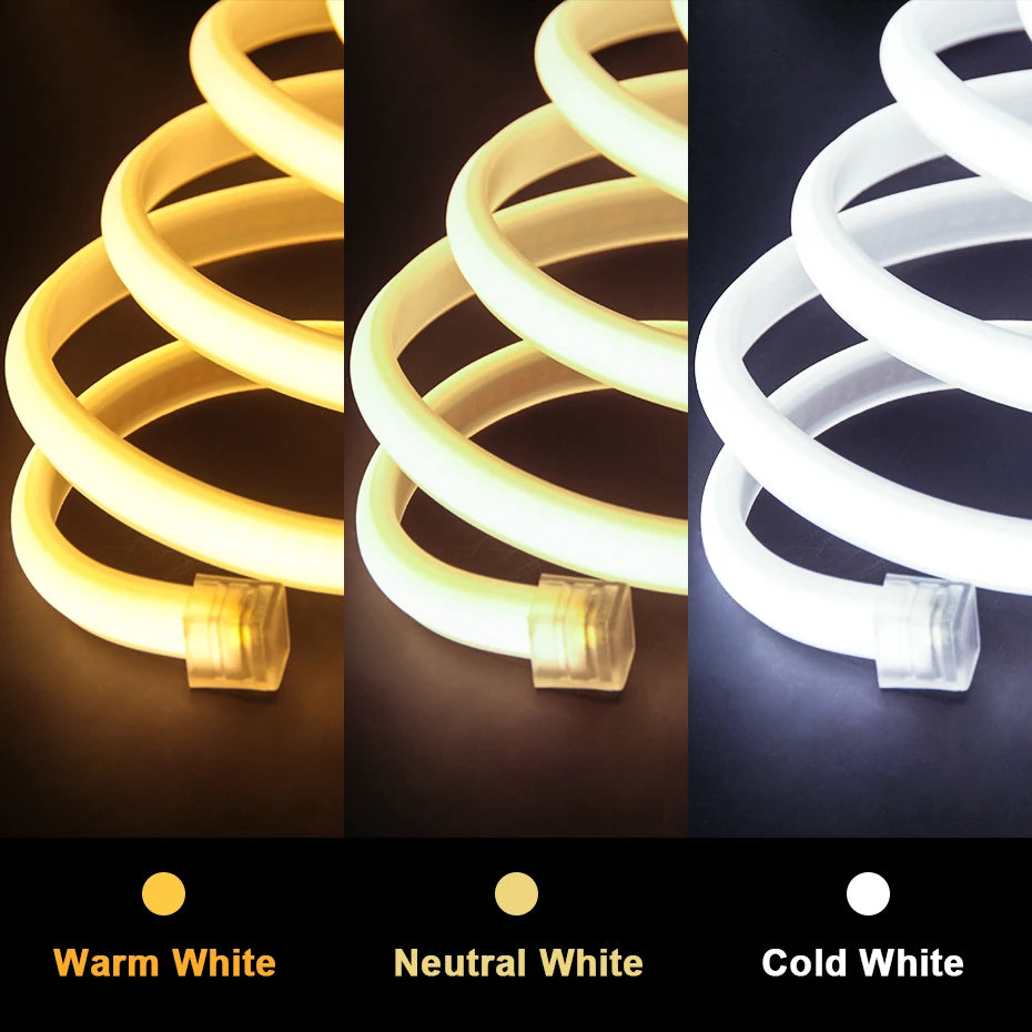 220V COB LED Strip Light with EU AU Switch/Dimmer Plug Super Bright