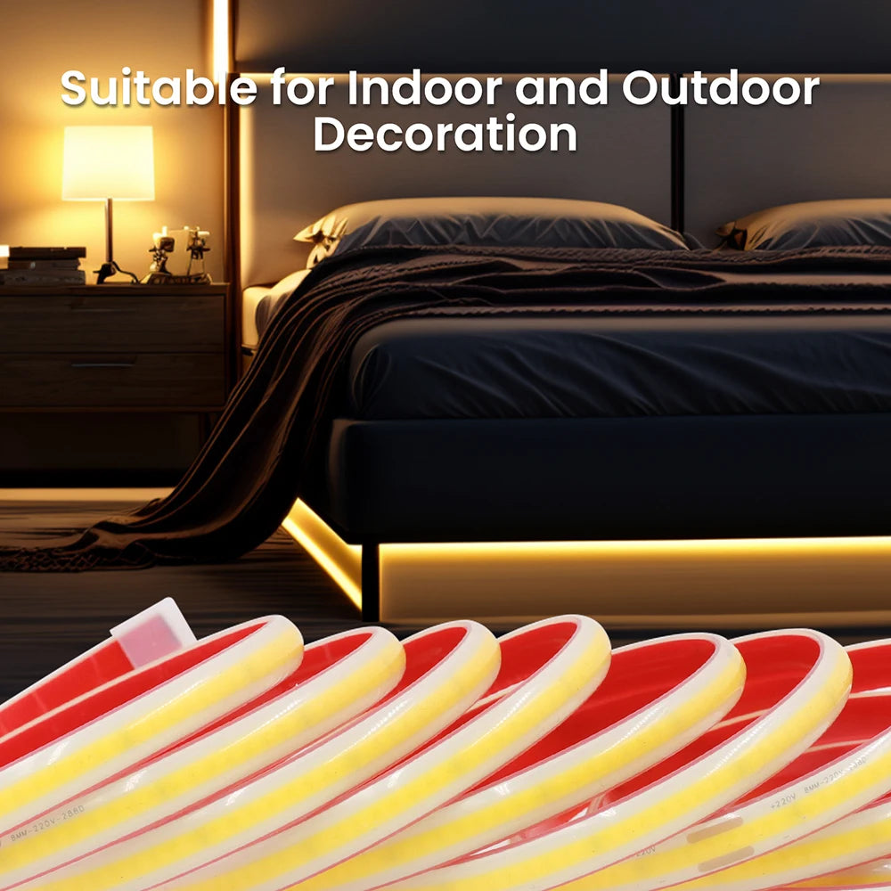 220V Dimmable COB LED Strip Light WIFI Bluetooth Wall Touch