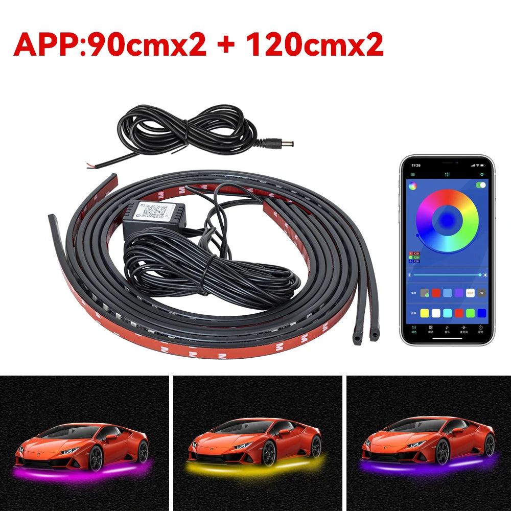 Car Charssis Flexible LED Strip Light LED Underbody APP Control