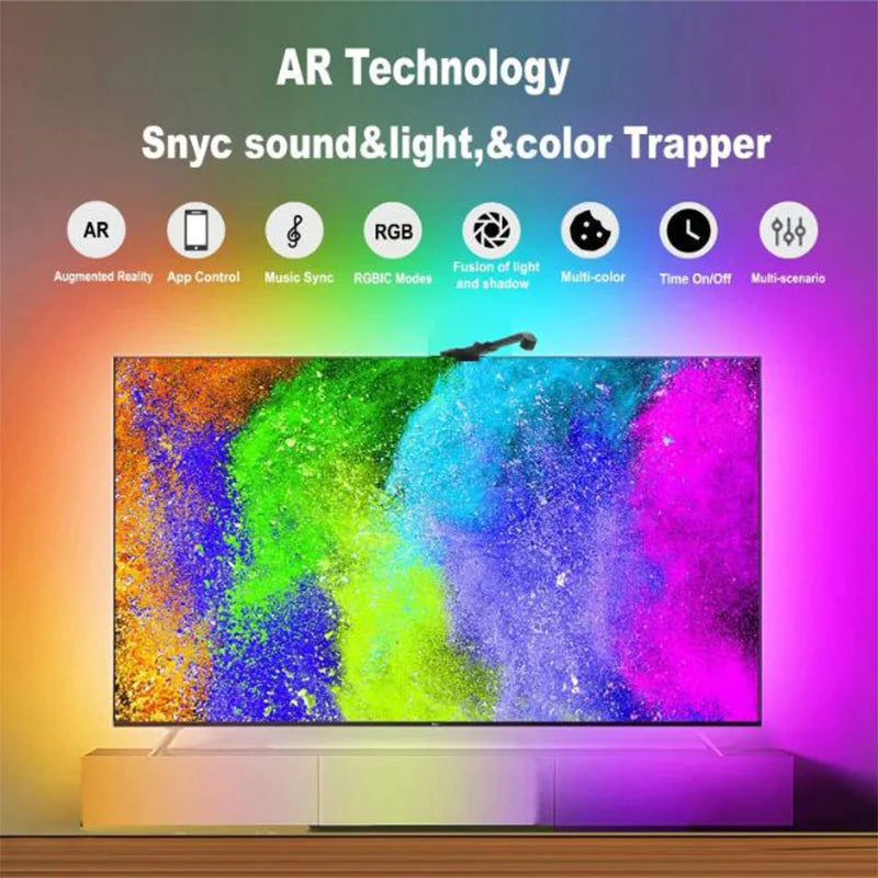TV Led Backlight RGBIC LED Strip Lights with Camera Sensor App Control