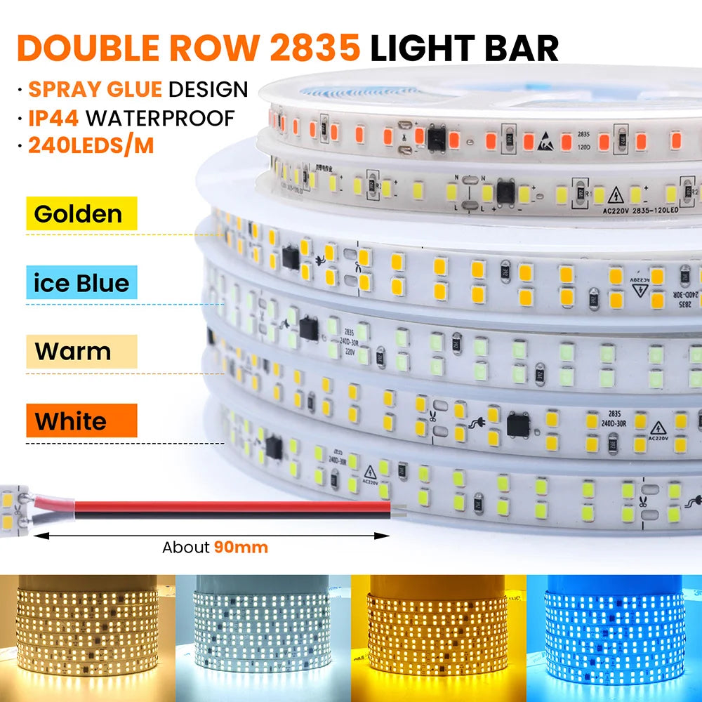 5m 10m 20m 50m Led Strip Light Adhesive Tape AC