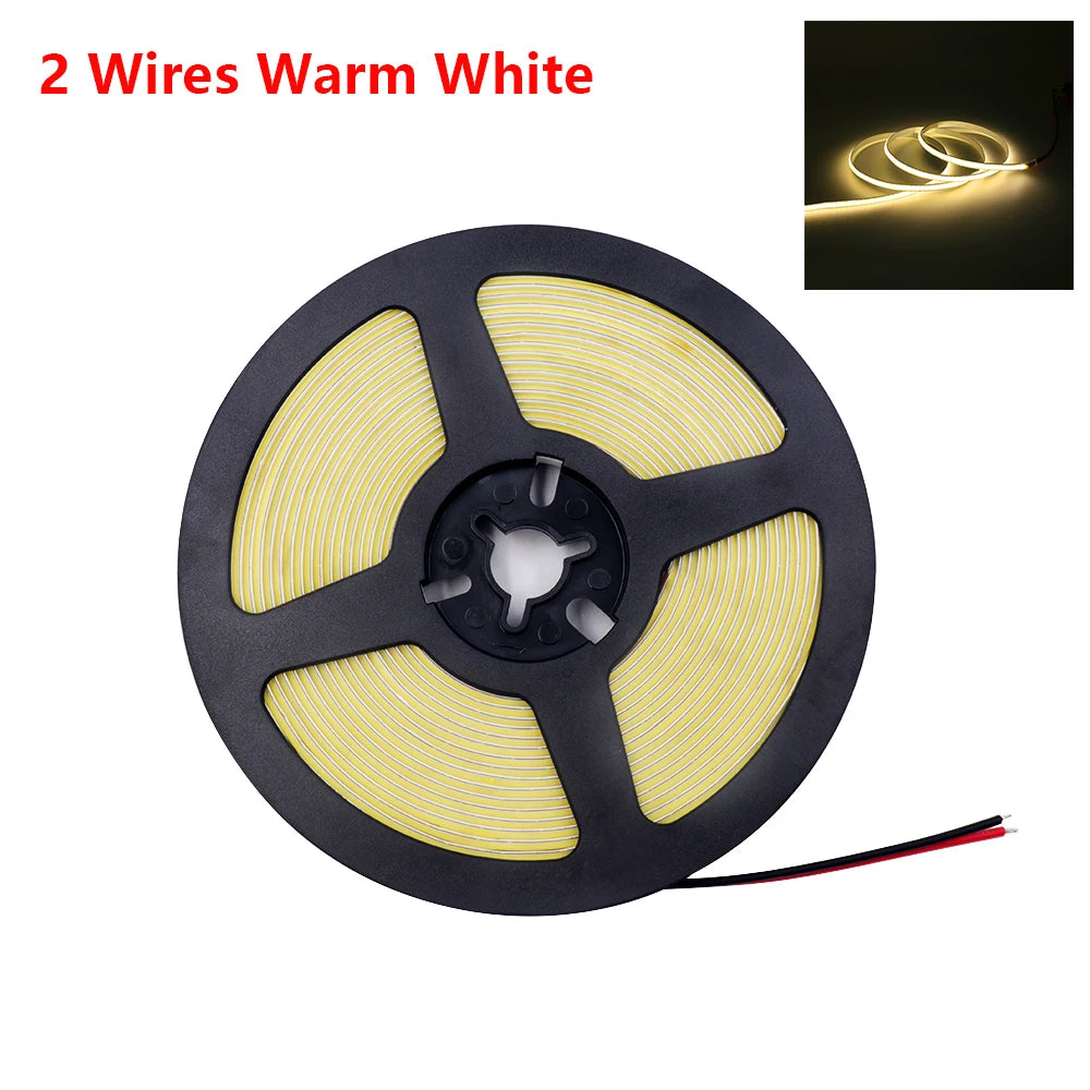 3mm 5mm 8mm PCB COB LED Strip 5V 12V 24V 320LEDs