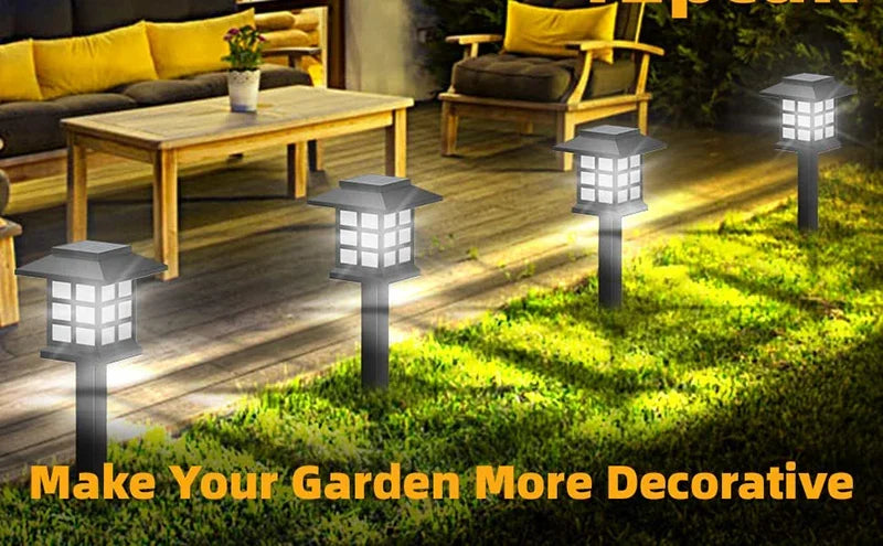 2/4/6/8Pcs Solar LED Pathway Lights Outdoor Waterproof