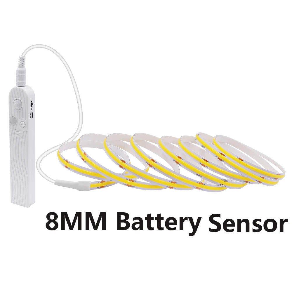 5V 3mm 5mm 8mm COB LED Strip Lights USB Motion Sensor