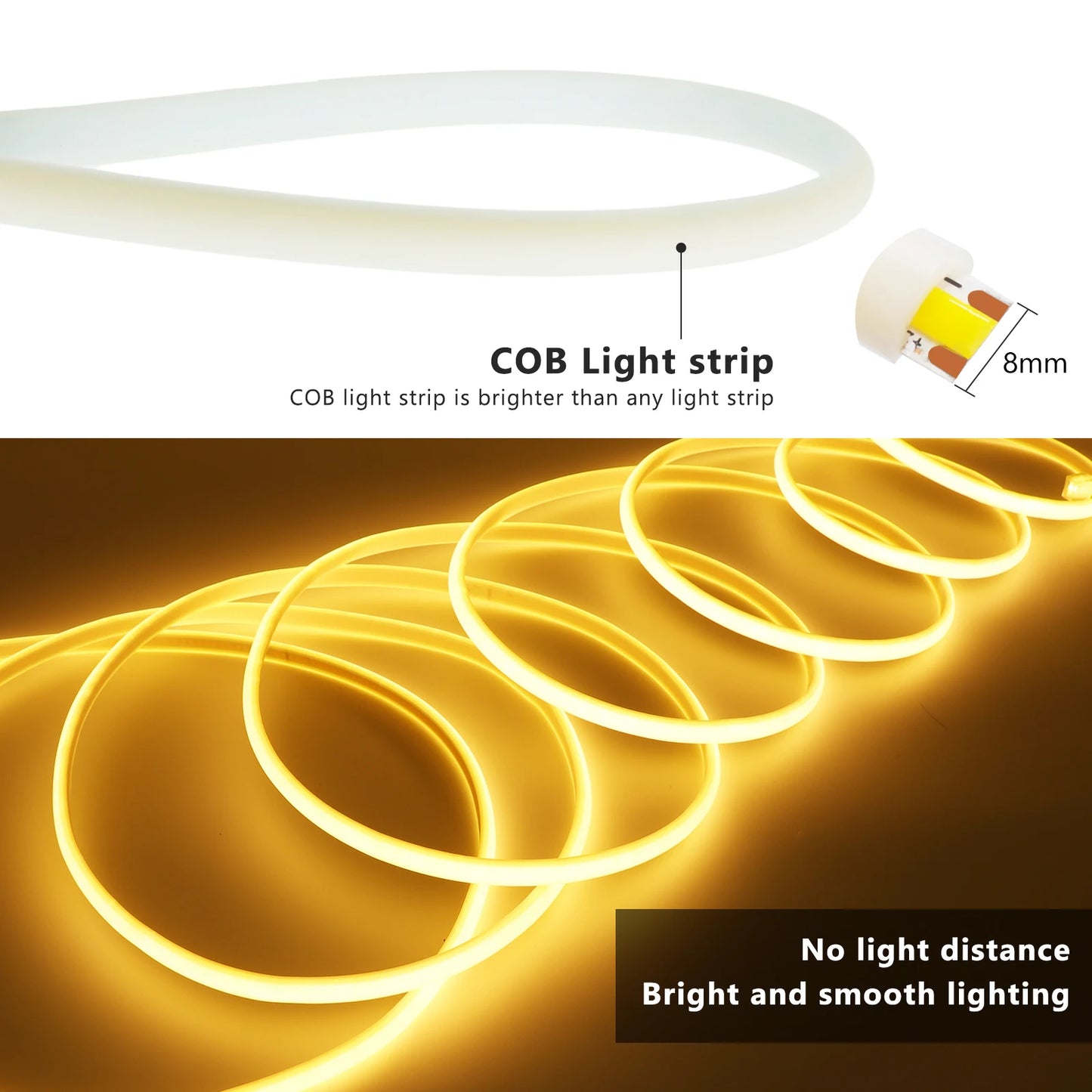 220V COB LED Light Strip IP65 Waterproof Ribbon Tape