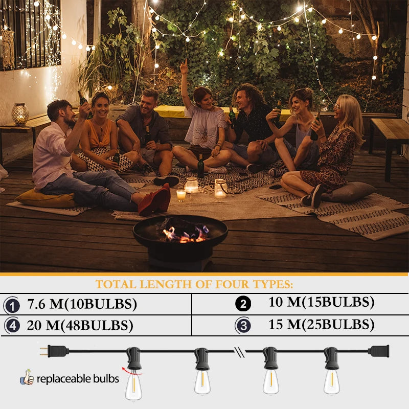 Outdoor LED Light Garland String Lighting Light Street Garland