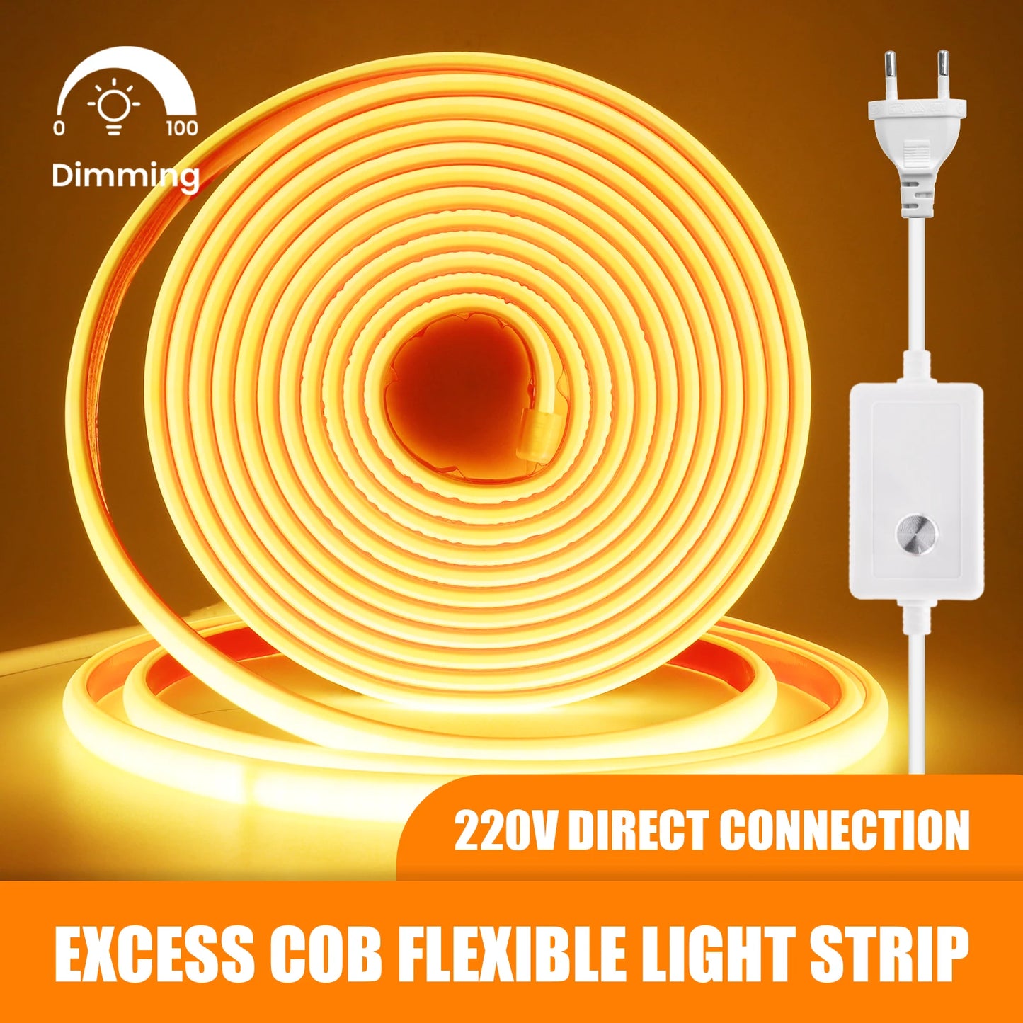220V Dimmable Flexible Adhesive Tape for Home Garden Lighting