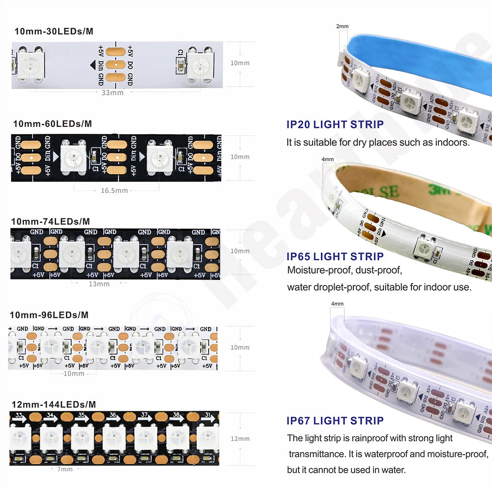 SPI Color LED Addressable Programmable LED Light