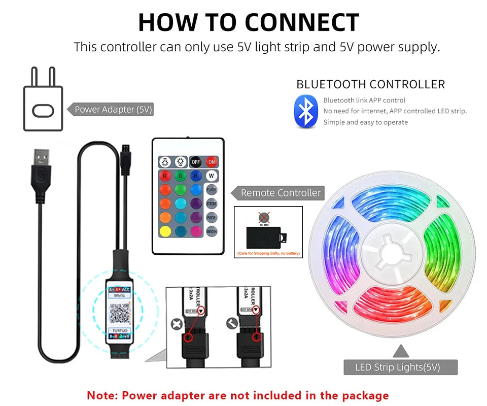 Smart Led Lights Strip TV Smart Bedroom Lighting Bluetooth