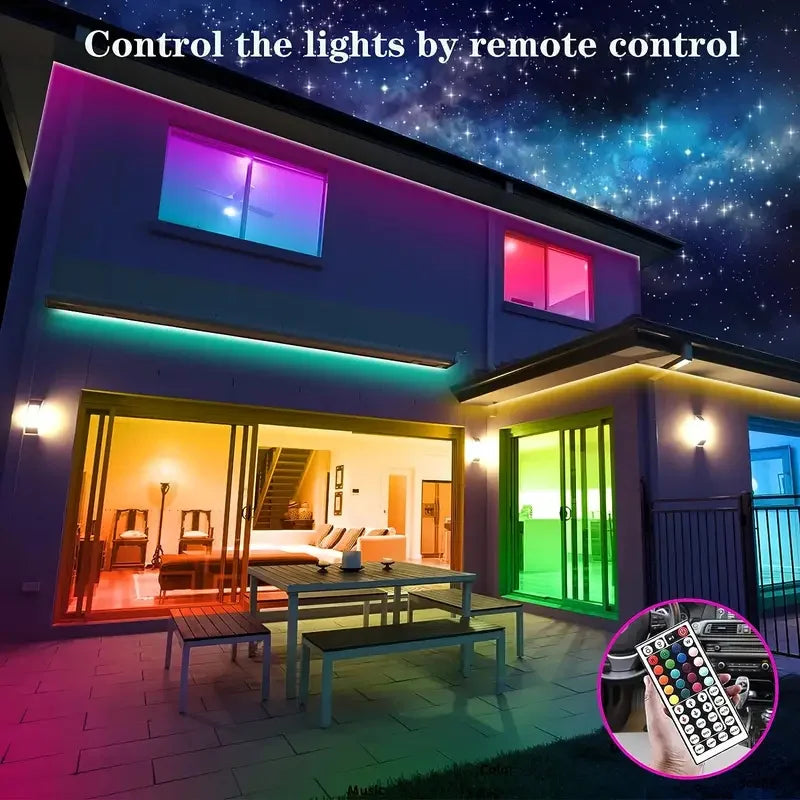 USB 5050 RGB LED Strip With Remote Control, 44 Lighting