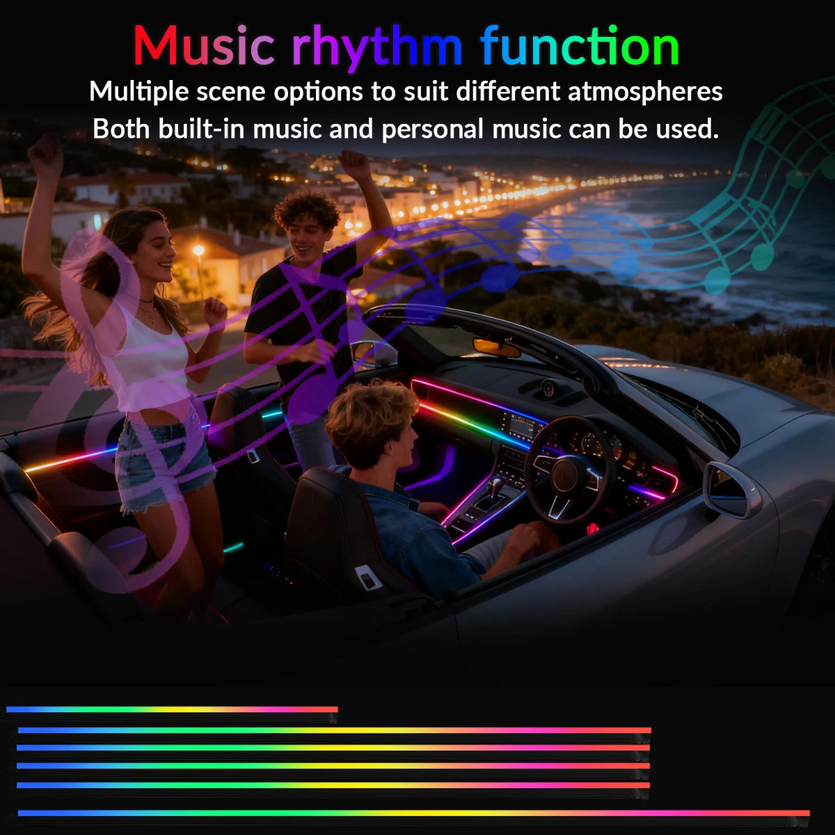 18 in 1 Car Ambient Light For BMW 64 Colors RGB LED Neon Strip