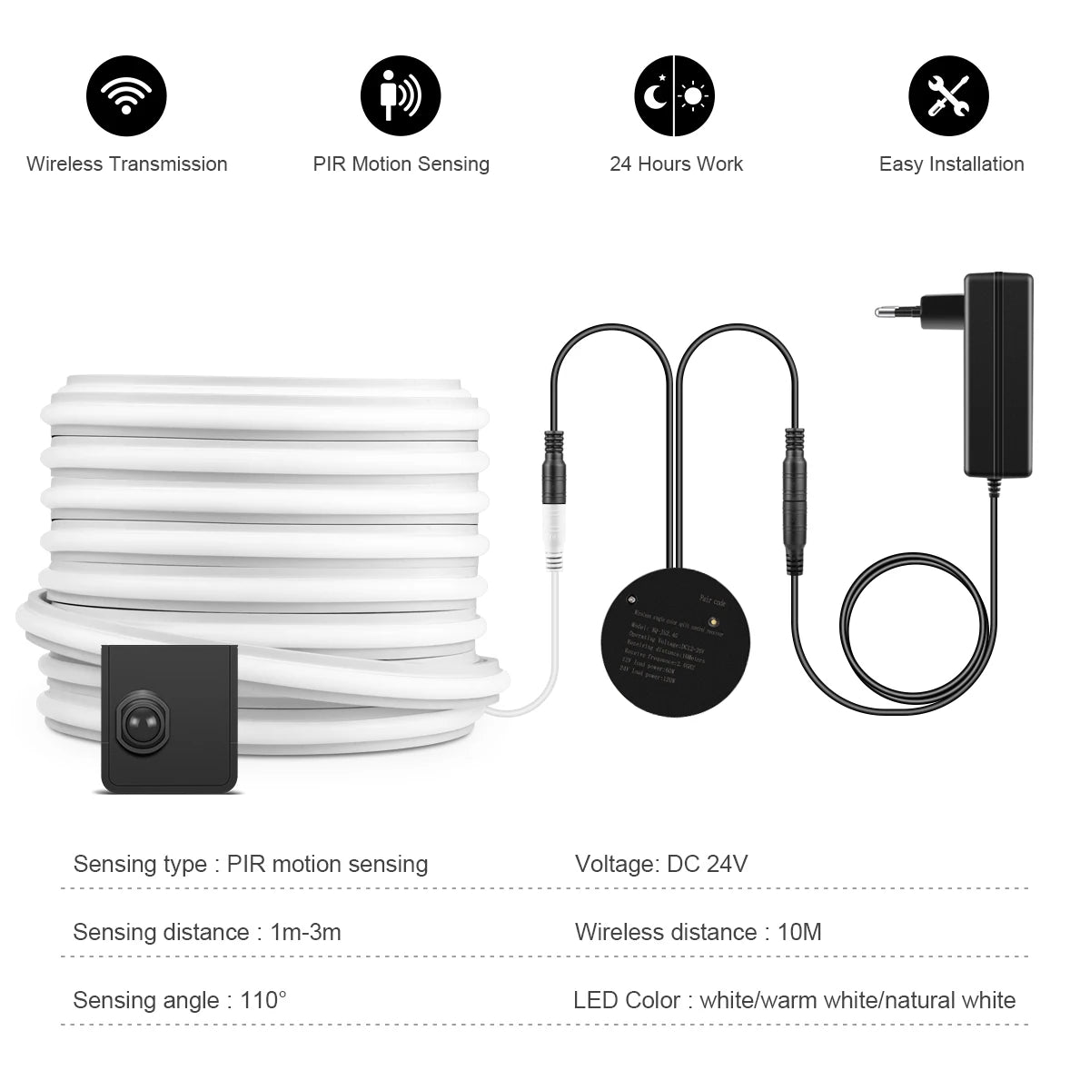 One/Dual Motion Sensor Switch COB Neon LED Strip
