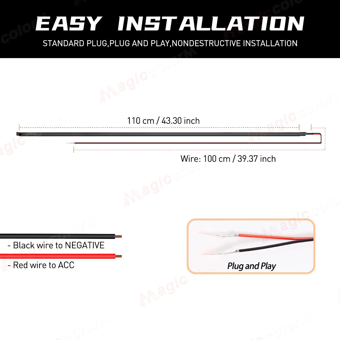 1.1M EL Wire Neon Ambient Light Car Interior Dashboard LED