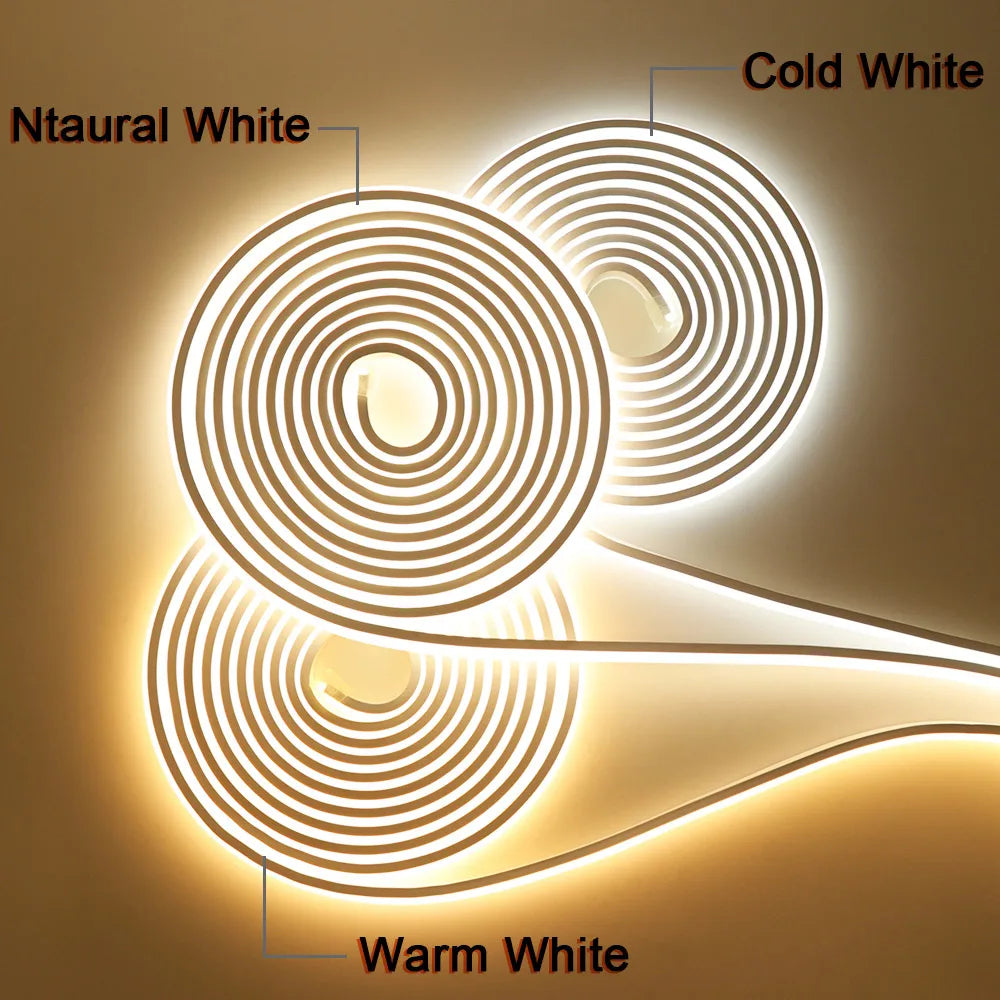 Dimmable COB LED Neon Strip Light 220V Dimmer Switch Power Kit