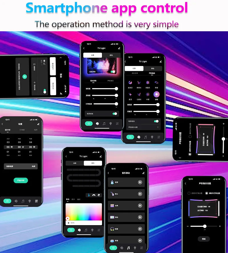 TV Led Backlight RGBIC LED Strip Lights with Camera Sensor App Control