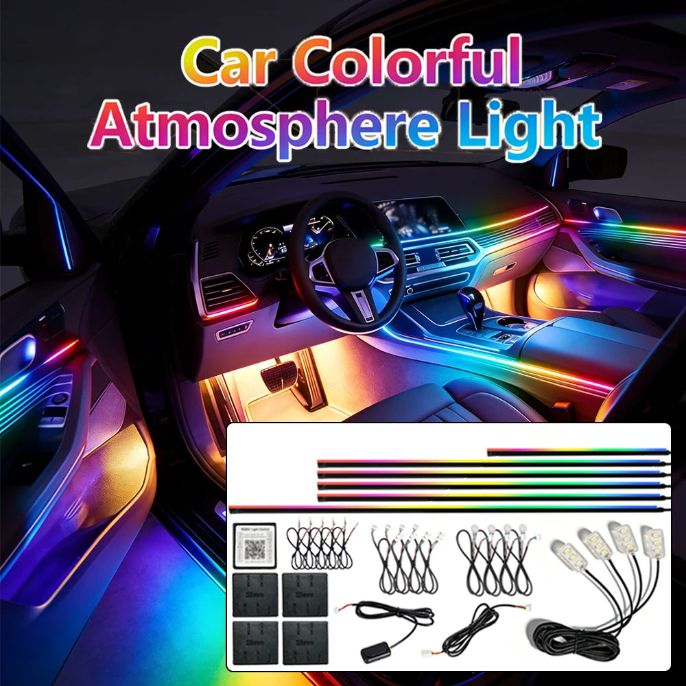 18 in 1 Car Ambient Light For BMW 64 Colors RGB LED Neon Strip