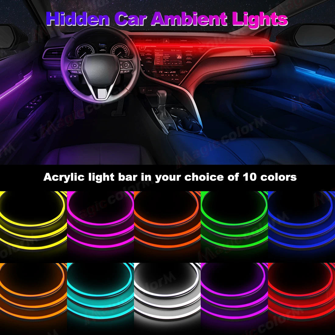 EL Wire Car LED Ambient Light Car Interior Decorative Lamp