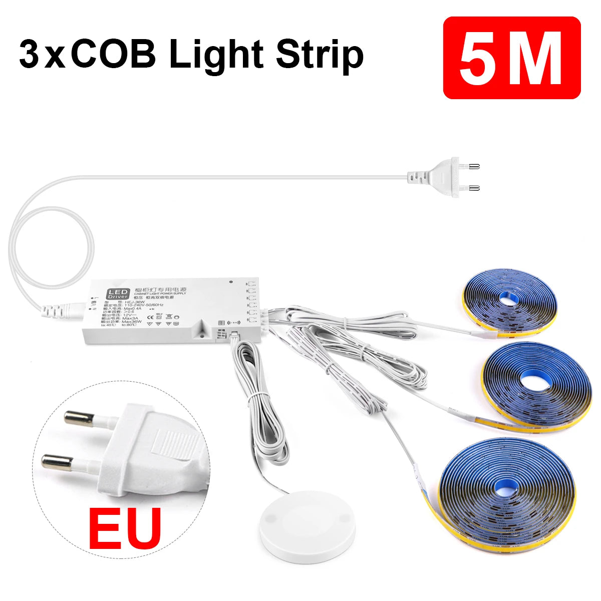 Smart Penetrable Wood COB LED Strip Touch Sensor Light