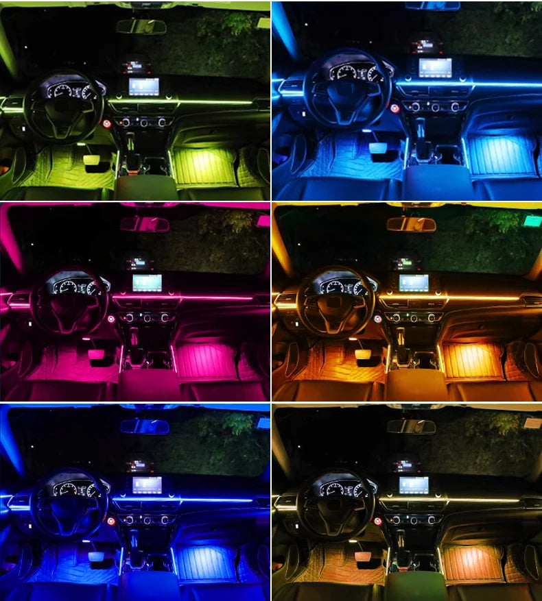 Led Car Ambient Lights App Control Optic Strip Acrylic Fiber