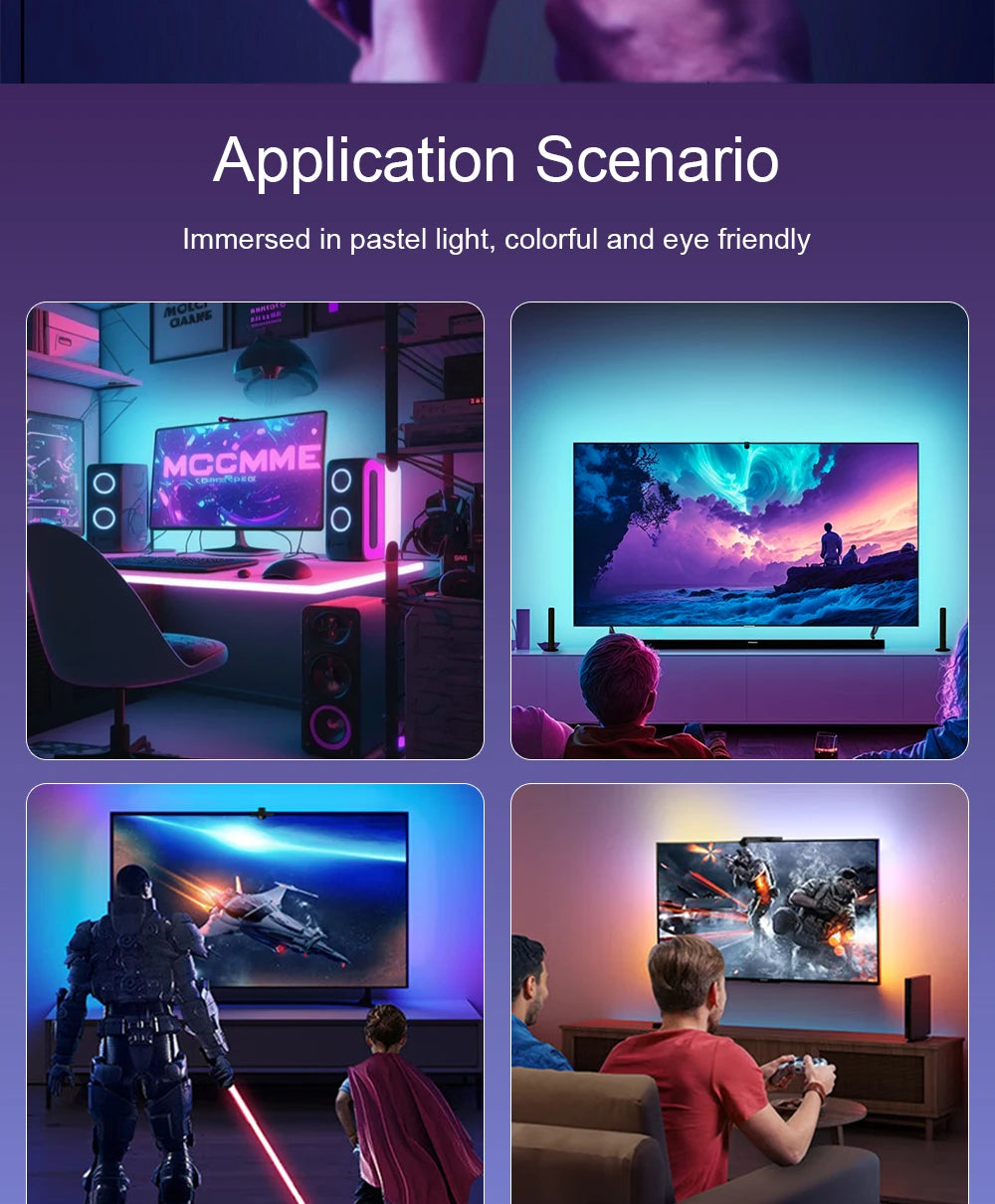 Immersion TV Backlights with Camera Smart Ambient TV Strip Light
