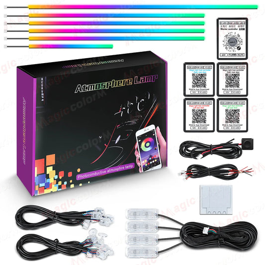18 in 1 Led Car Ambient Lights 213 64 Color RGB