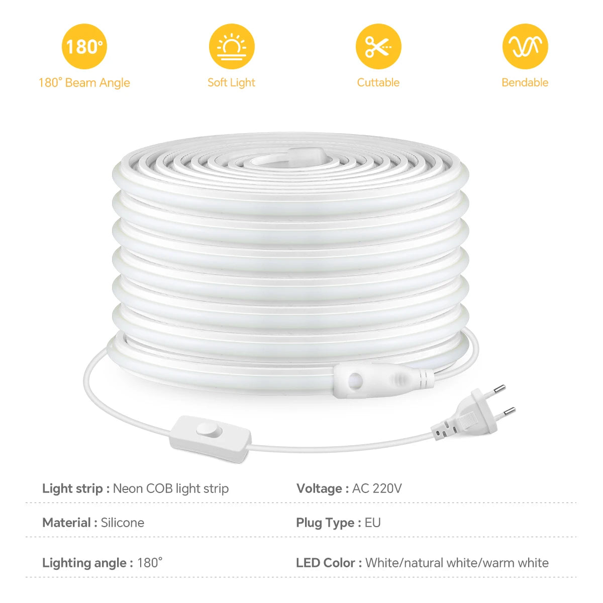 Newest LED Strip Neon Light COB Self-Adhesive Waterproof Tape