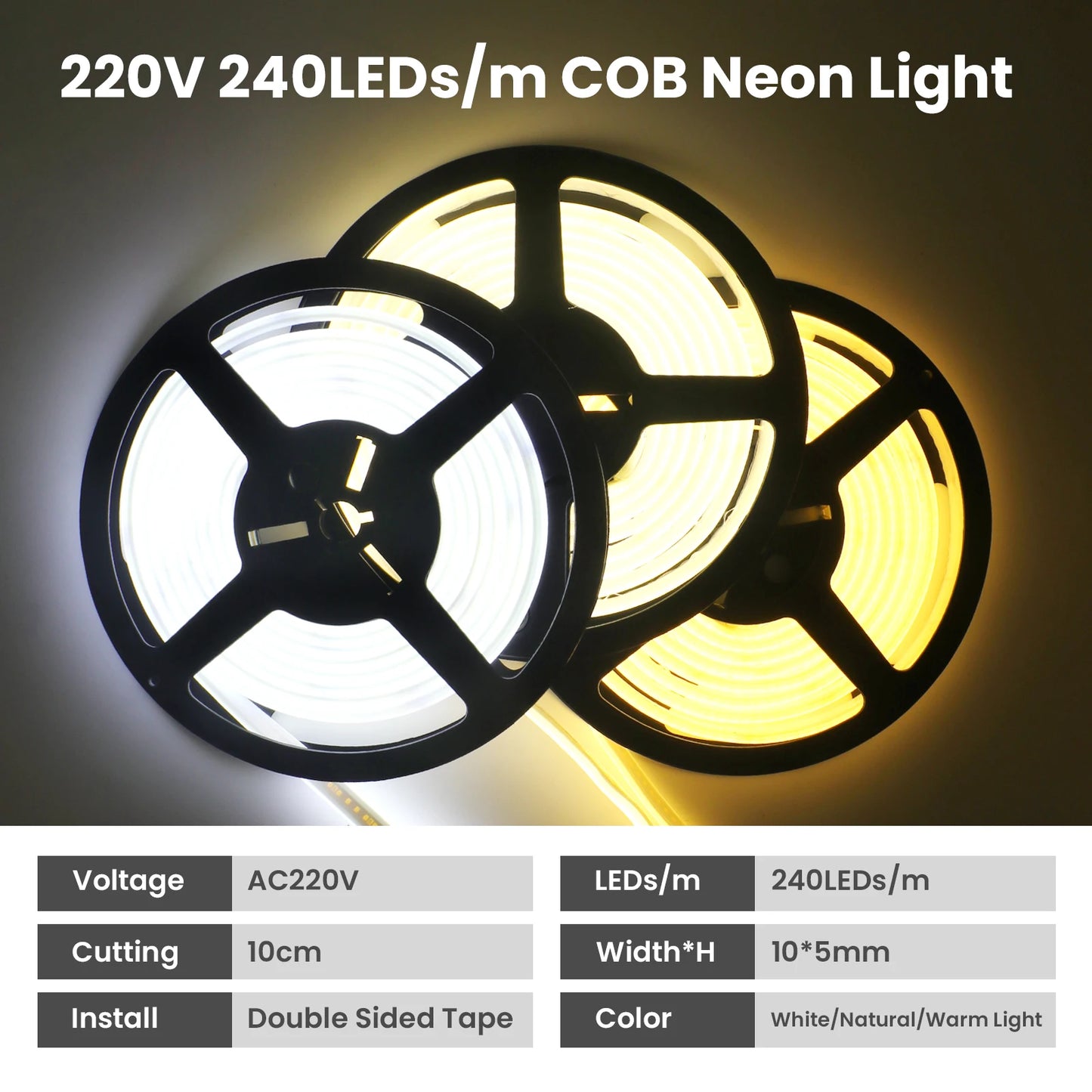 IP65 COB Self-adhesive Tape LED Neon Light Strips