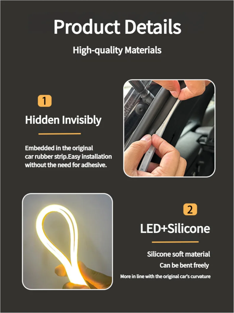 Car Trunk Led Light Hidden Flexible Light Strip