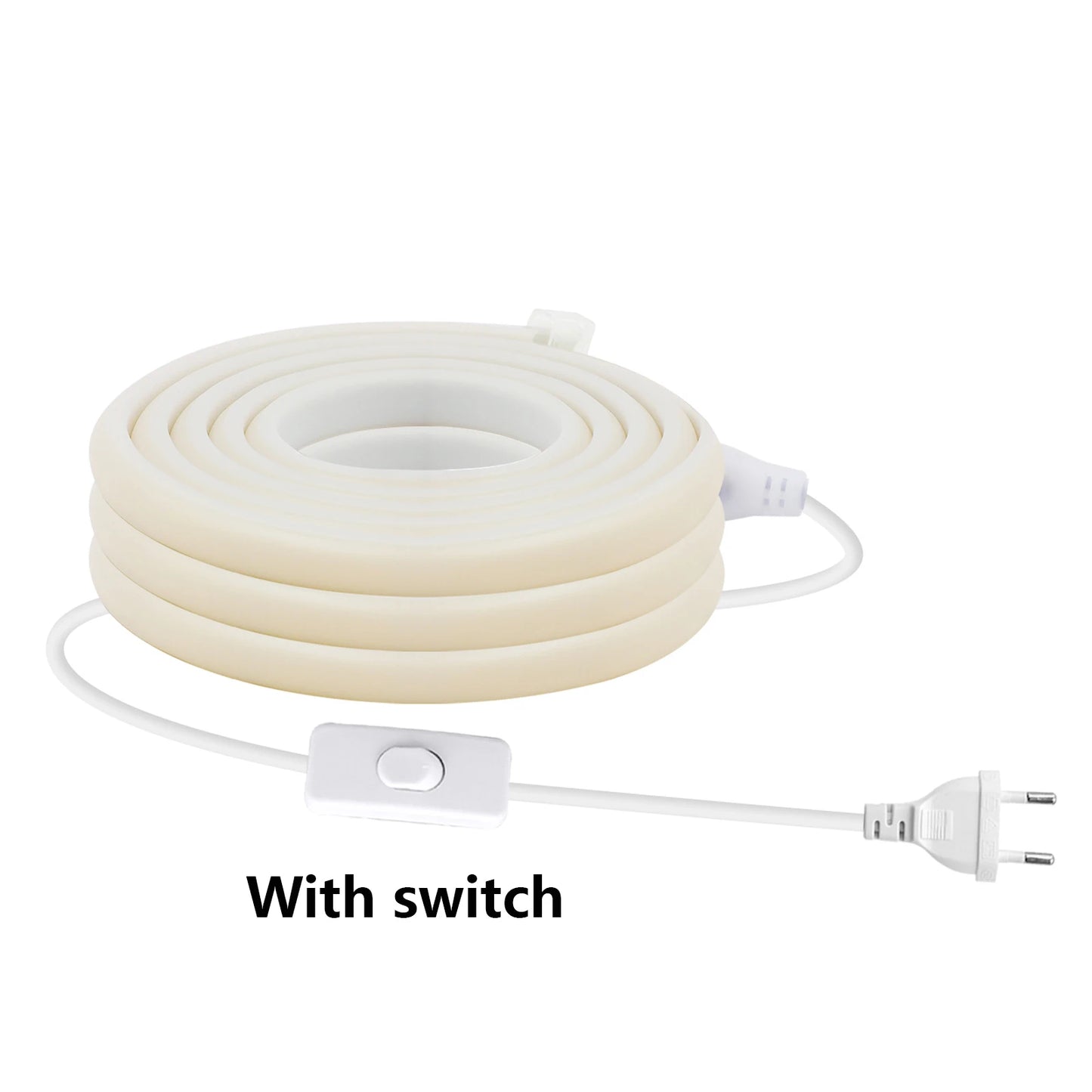 220V COB LED Neon Strip Light Switch ON/OFF EU Plug