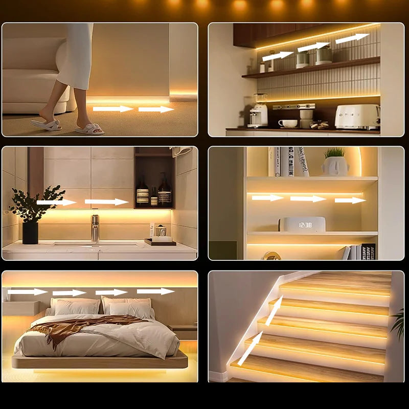 Sensor Stair Lights, Motion Activated Light Strip with Dimmer