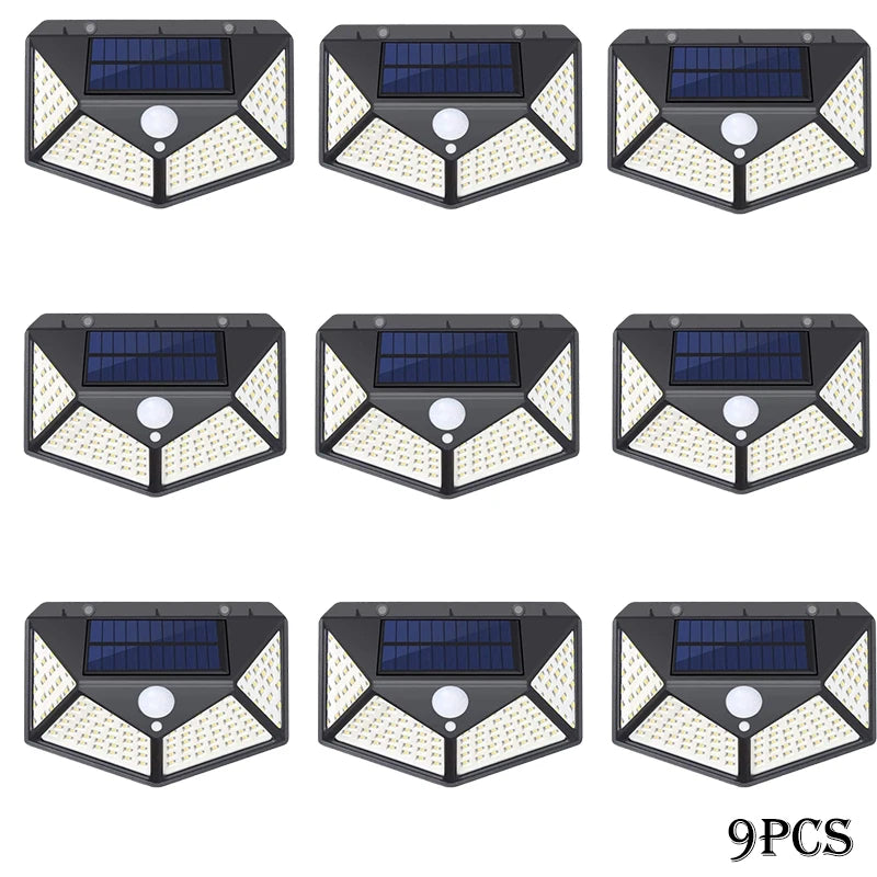 1-12 Pack Solar Lights Outdoor 100 LED Wall Lamp