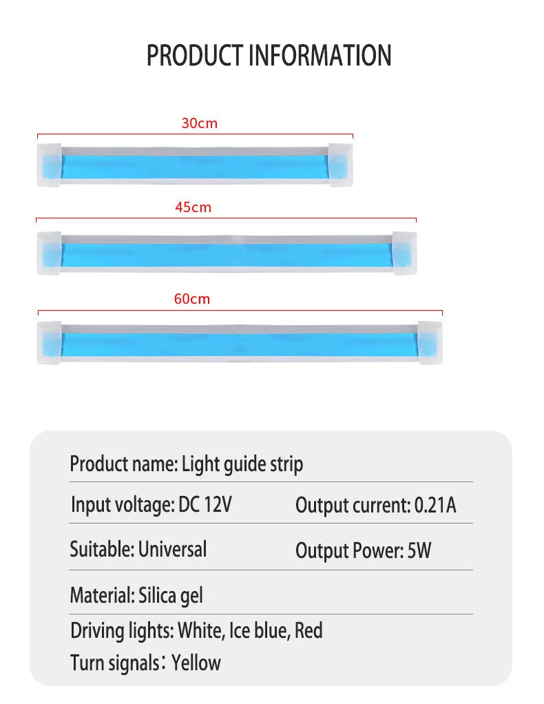 LED Car Daytime Running Lights Flexible Waterproof Strip