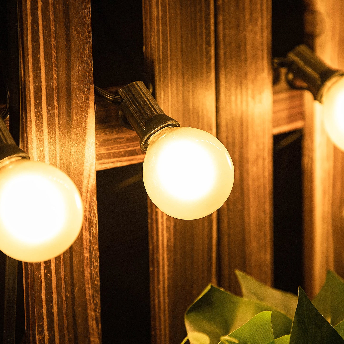 Vintage G40 Frosted Milky Glass String Lights Outdoor