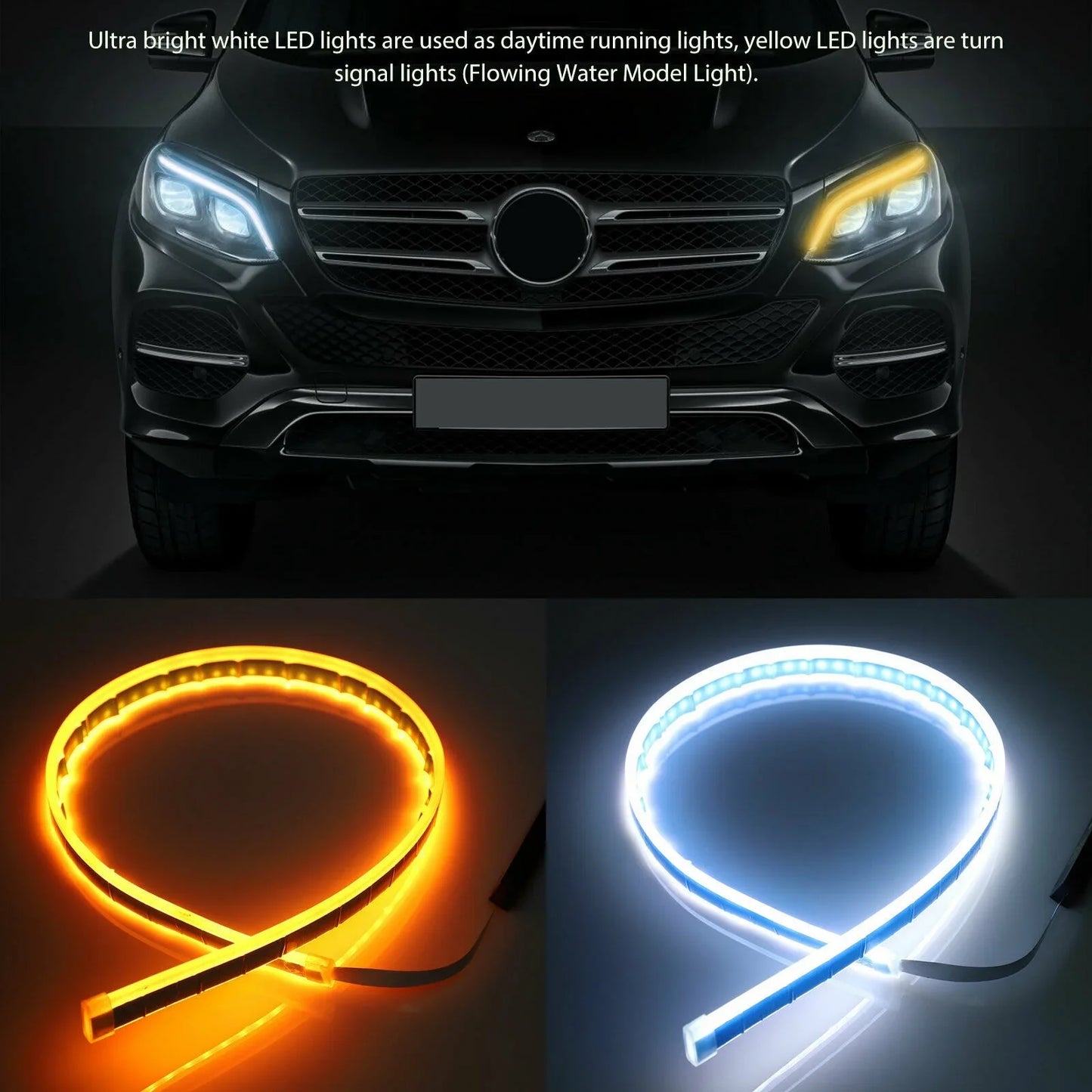 Led Guide Strip Headlight for Car Daytime Running Lights
