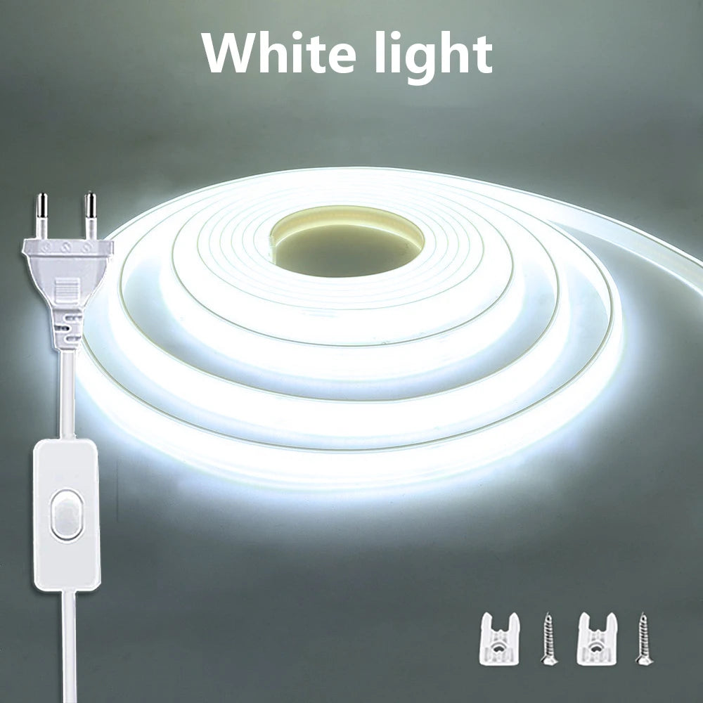 LED Lights Strip 220v with ON-OFF Switch Waterproof Outdoor
