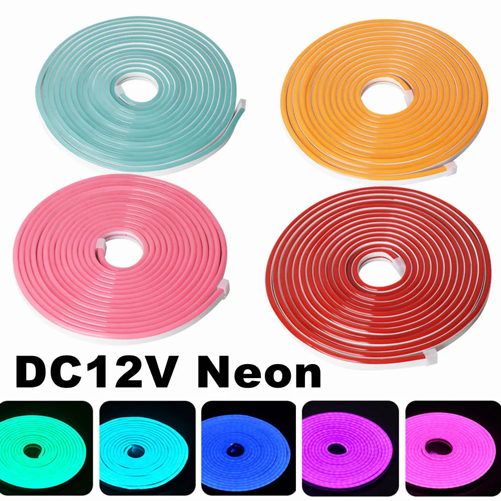LED Neon Light Strip DC 12V Waterproof Neon Sign 6X12mm