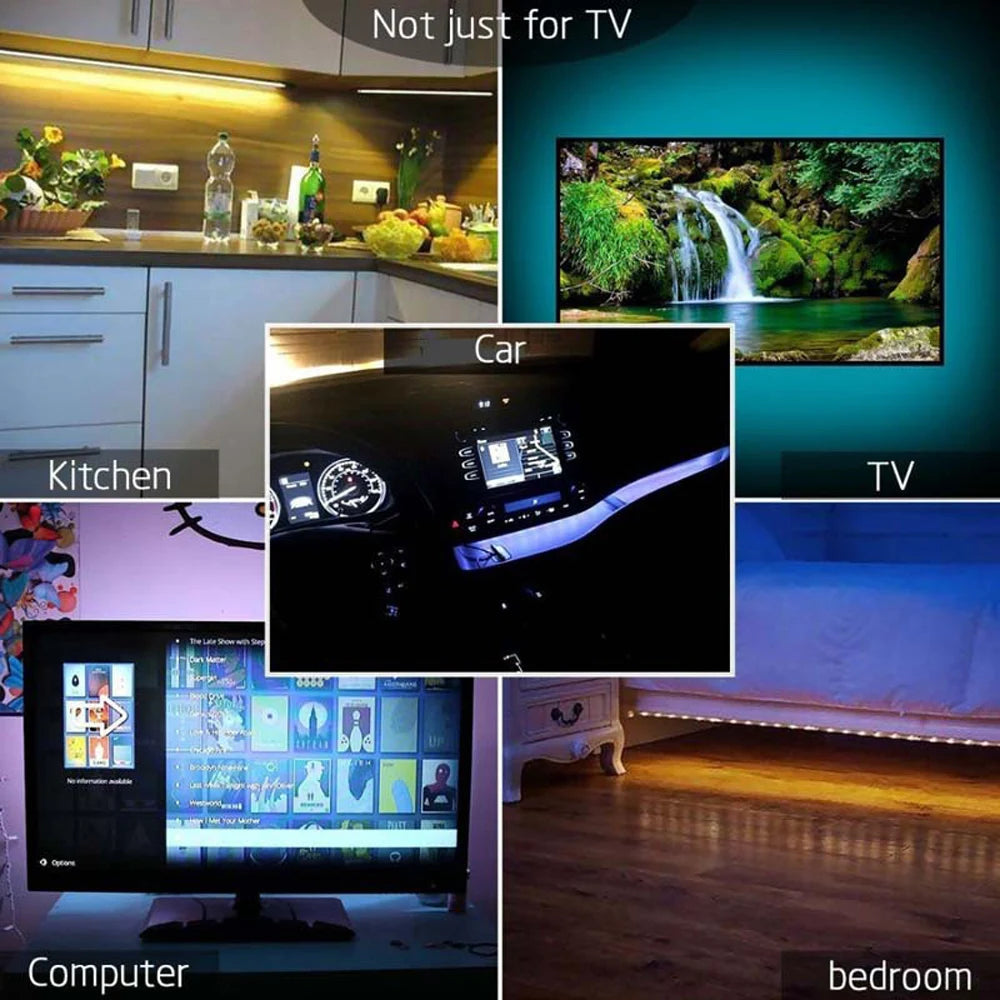RGB PC LED TV USB Light Strip Backlight 2835 0.5m- 5m Warm White